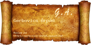 Gerbovics Árpád névjegykártya