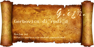 Gerbovics Árpád névjegykártya