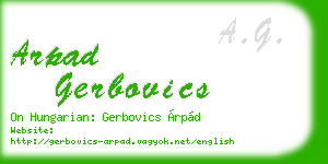 arpad gerbovics business card
