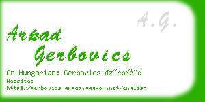 arpad gerbovics business card